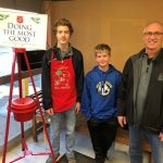 Salvation Army Bell Ringers: L to R; Dalton Ness, Caleb Hanse and Tim Ost.