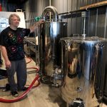 Brockopp Brewing: Scott Brockopp and the beer brewing vat equipment. Photos by Steve Urness.