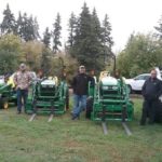 squash-one: Left to Right Joey Bata, Joel Iverson and Mark Hughes from JD Seeding brought their Green Machines and Casey Stoudt, Stoudt Ross Ford