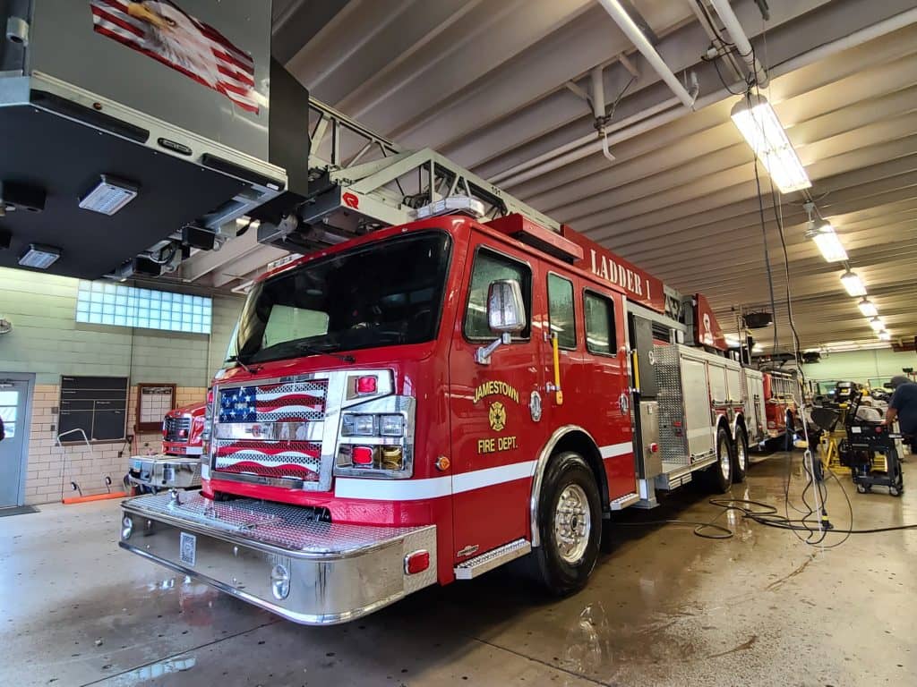 Jamestown Fire Department Conducting Ladder Truck Training News Dakota