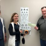 Lions: Paul McDonald, VC Lions Club president (right), presents Theresa Will, CCHD administrator (left) and Kristen Bear, R.N., Health Tracks coordinator, with a check for $3,500. This donation from the VC Lions Club will go toward the purchase of a new Plusoptix Vision Screener.