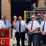 Fire Chief: Scott Magnuson addresses the crowd.