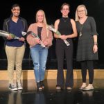 Finalists & Instructor: L-R; VCHS Poetry Out Loud finalists Vismaya Jacob, Brinklyn Johnson, Morgan Jenner, and English Instructor Kristi Shanenko.