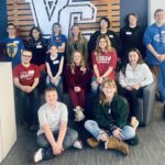 Spelling Bell Participants.: Back (L-R): Quin Kruger, Cole Haugen, Sam Thiel, Theresa Peterson, Tessa Peterson, Neveah Gemelke, Hunter Olson, and Caiden Walker. Middle (L-R): Peter Eberle, Kaitlyn Severance, Bethani Schuldheisz, Aubree Nelson, Brynn Lueck, Ian Elston. Front (L-R): Zaiden Englehart and Annaliese Mueller.