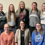 CNA students & teacher: Back row: (L-R) Bryn Didier-2nd year student, Emma Langemo, Dylann Diegel,Madison Maley, Jada Nelson Front row: (L-R) Hannah Lokken, Mrs. Megan Grafing, Erika Dalgliesh.