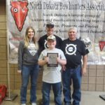 4th-grader-Blayne-Elston-placed-2nd-in-North-Dakota-for-elementary-boys: 4th Grader Blayn Elston placed 2nd in North Dakota for the elementaryboys. L to R: Coaches Jodi Schlenker, Derrick Lee, and Kyle Beach with Blayne Elston