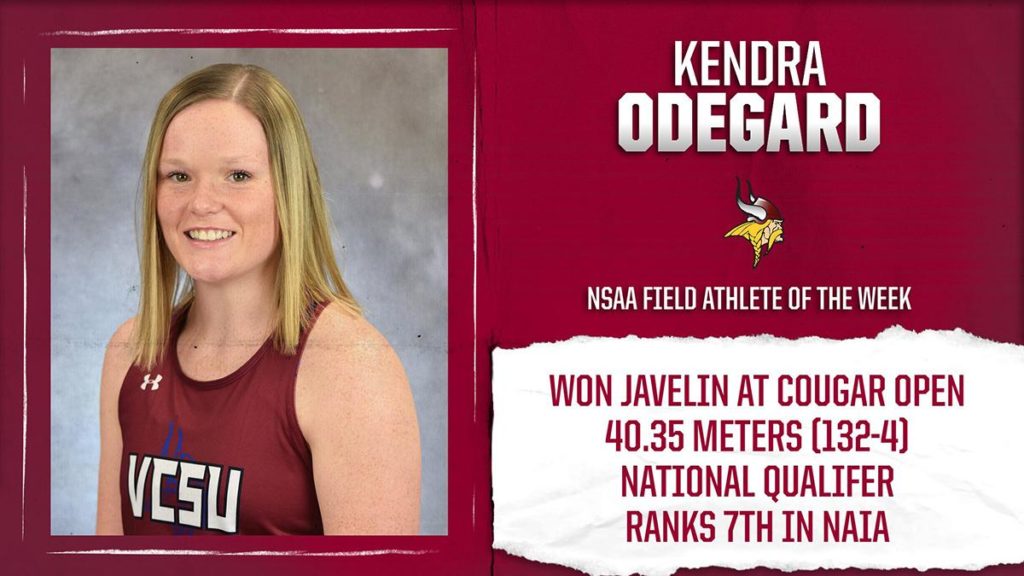 VCSU's Odegard Named NSAA Field Athlete of the Week - Vimarsana News