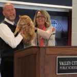 Troy Miller: Jefferson Elementary Principal for the last 18 years along with his favorite cat.