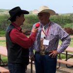 Dean Meyer: L to R; Announcer Bill Palanuk and Honoree Dean Meyer of Dickinson, ND.