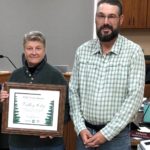 Tree City USA Award: L to R; Becky Heise & Bob Anderson honored for their work during a city commission meeting on October 18th in Valley City.