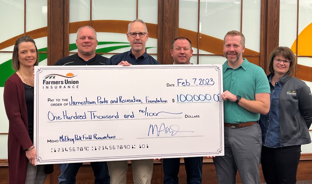 Farmers Union Insurance Donates to Jamestown Parks & Recreation