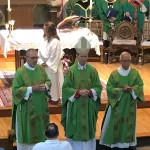 Church 4: L to R; Deacon Jim McAllister, Bishop John Folda, and Deacon Joe Leitner.