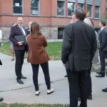 Tour Two: Dr. Alan LaFave guides the group on a campus tour.