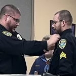 Sgt. Knight: L to R; Police Chief Nick Horner and Sgt. Matthew Knight.