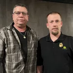 Award Banquet: L to R; Fire Chief Scott Magnuson and firefighter Hudson Burkett.