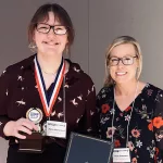 Ayden McPartland and Kristi-Shanenko: (L-R): Ayden McPartland with Poetry Out Loud advisor Kristi Shanenko.