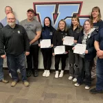 Girls Wrestling: Degan Kirschenmann, Victoria Sanchez, Mylee Christianson, and Gabby Hanning.