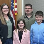 Erin Woehl Family: L to R; Katie, Erin, Derek, and Isaac Woehl of Valley City.