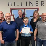 Spelling Bee Qualifier: L to R; Ryan Mathias, Phil Hatcher, Darren Anderson, John Oakland, Sherri Horsager, and Chris Grafing school board members with John Oakland.