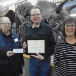 Wes Anderson Honored: L to R; National Society Daughters of Colonial Wars ND representative Sandy Sidler, Wes Anderson, and National Society Daughters of Colonial Wars ND representative Kristin McDonald.