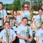 2024-Super-Stock-Winners: Back (Left to Right): Aubree Nelson -1st, Riley Berg - 2nd, Emma Nelson - 3rd, Keighty Harris - 4th, Anna McMenamin - Drivers Choice Front: (Left to Right): Ian King - 5th, Alley Henke - 6th, Caleb Beard - 7th and Cambri Pfenning - 8th.