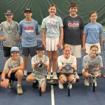 Junior Tennis Team: 14U Back row (l to r):  Josh Sykora, Gavin Wiebe, Beck Dietrich, Lexi Svenningsen, Grady Samuelson, Addie Tufte, Liam Bruns Front row (l to r):  Andrew Hoff, Camden Larson, Brody Metcalf, Cambrie, Westman, Jossi Zahn, Lane Nielson Not pictured: Gray Kasowski, Coach Matt Nielsen