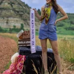 Miss North Dakota USA: Codi Miller on a western North Dakota road a few days before heading to California for the National Competition.