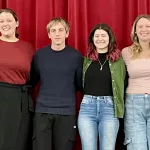 English Club: (L-R) VCSU English Club Volunteers Cherokee Warnecke, Madi Klabo, Landen Eback, Anastasia Weber, Grace Mueller, and Lilybeth Townsend.