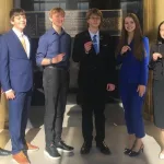Speech Team: L-R. Quin Kruger, Grady Samuelson, Cooper Anderson, Carter Hass, Ada Gilbertson, and Faith Nance.