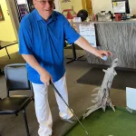 Bar golf: Another Hole-in-one at Jimmy's pizza.