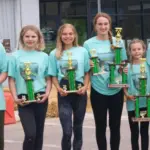 Superstock Division finalists: Right to Left; 1. Keighty Harris, 2. Cambri Pfennig, 3. Brinna Berg, 4. Tricia Pfennig, 5. Hailley Grenz, 6. Jayden Greer, 7. Caleb Beard, and 8. John Oakland.