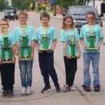 Stock Division Finalists: Left to Right; 1. Marleigh Meland, 2. Mikaela Hansen, 3. Elijah Selfridge, 4. Jaxson Knox, 5. Axel Metcalf, 6. Evelyn Nelson, 7. Courtland Maas, 8. Kasen Andel, and Westlynn Cole - (Drivers Choice)