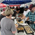 Long lines for the food