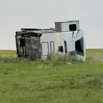 Camper tipped over
