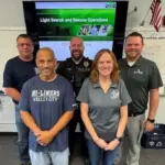 CERT Team: Back row L to R; Scott Magnuson, Sean Hagen, Travis Peterson. Front Row L to R; L to R Trevor Bakalar and Emergency manager Jessica Jenrich.