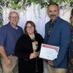 Pillars of Giving: (L to R) Foundation Board Chair Terry Lund, Dale and Yvette Patrick, C.J. Hager and Foundation Director Tonya Perkins.
