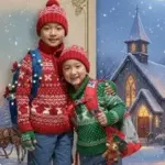 AI Generated Images: Jerry said in this a picture, he made grandson’s image into a Christmas card through AI.