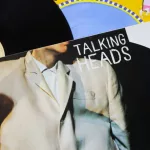 Closeup of Talking Heads new wave vinyl record cover collection