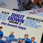 Close up of The Beach Boys vinyl records collection