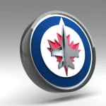 Emblem of the Winnipeg Jets. The Winnipeg Jets are a professional ice hockey team. Logo for presentation or infographics. 3D render. 3D Illustration
