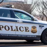 United States Secret Service (USSS) Uniformed Division patrol car at the entrance to The Eclipse park in-front of The White House.