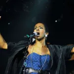 Lauryn Hill^ during her show at the Back2Black Festival at Leopoldina Station in the city of Rio de Janeiro. Rio de Janeiro^ Brazil^ August 27^ 2011