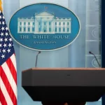 View of the WHITE HOUSE press room. United State of America^ Washington DC 7 May 2024.