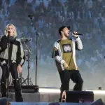 Linkin Park with lead singer Emily Marcia Armstrong perform on stage during the 2025 UEFA Champions League Final Opening ceremony at Munich arena in Munich Munich^ Germany - May 31^ 2025
