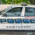 Pawtucket police Ford Crown Victoria police car in the police department^ Pawtucket^ Rhode Island^ USA. PAWTUCKET^ RI^ USA - AUG. 15 2024