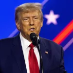 Former US President Donald J. Trump makes remarks at the 2023 CPAC; National Harbor^ MD US - Mar 4^ 2023