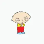 Stewie Griffin from the show Family Guy Editorial vector logo on white paper.