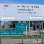 Exterior of the New Jersey Motor Vehicle Commission Inspection Station Secaucus^ New Jersey^ USA - August 23^ 2025