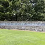 An entrance to Penn State University in University Park^ Pennsylvania on June 21^ 2018. Penn State is a large public research university. UNIVERSITY PARK^ PA^ USA - JUNE 21