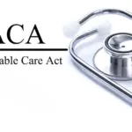 Page with ACA (Affordable Care Act) on the table with stethoscope^ medical concept